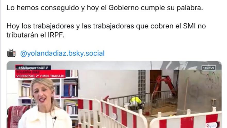 Yolanda Díaz celebra el acuerdo