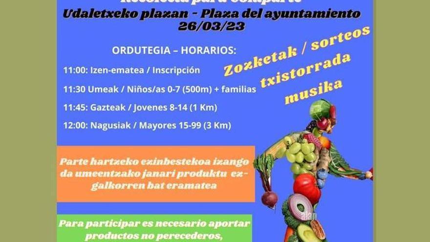 Cartel de la carrera solidaria en Ortuella