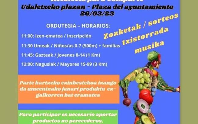Cartel de la carrera solidaria en Ortuella