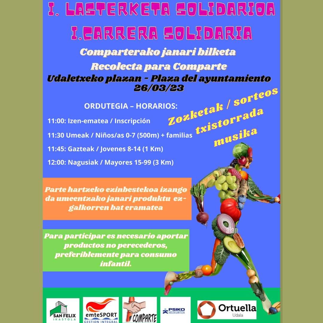 Cartel de la carrera solidaria en Ortuella