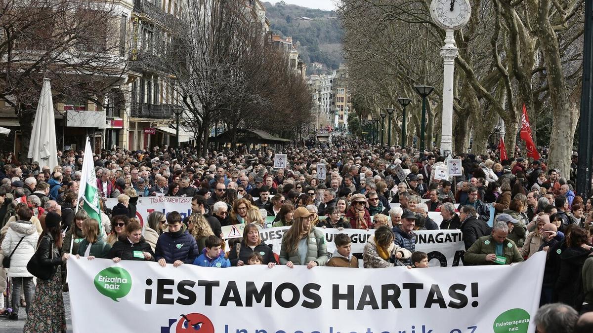 La manifestación de Osakidetza, este sábado, en el Boulevard.