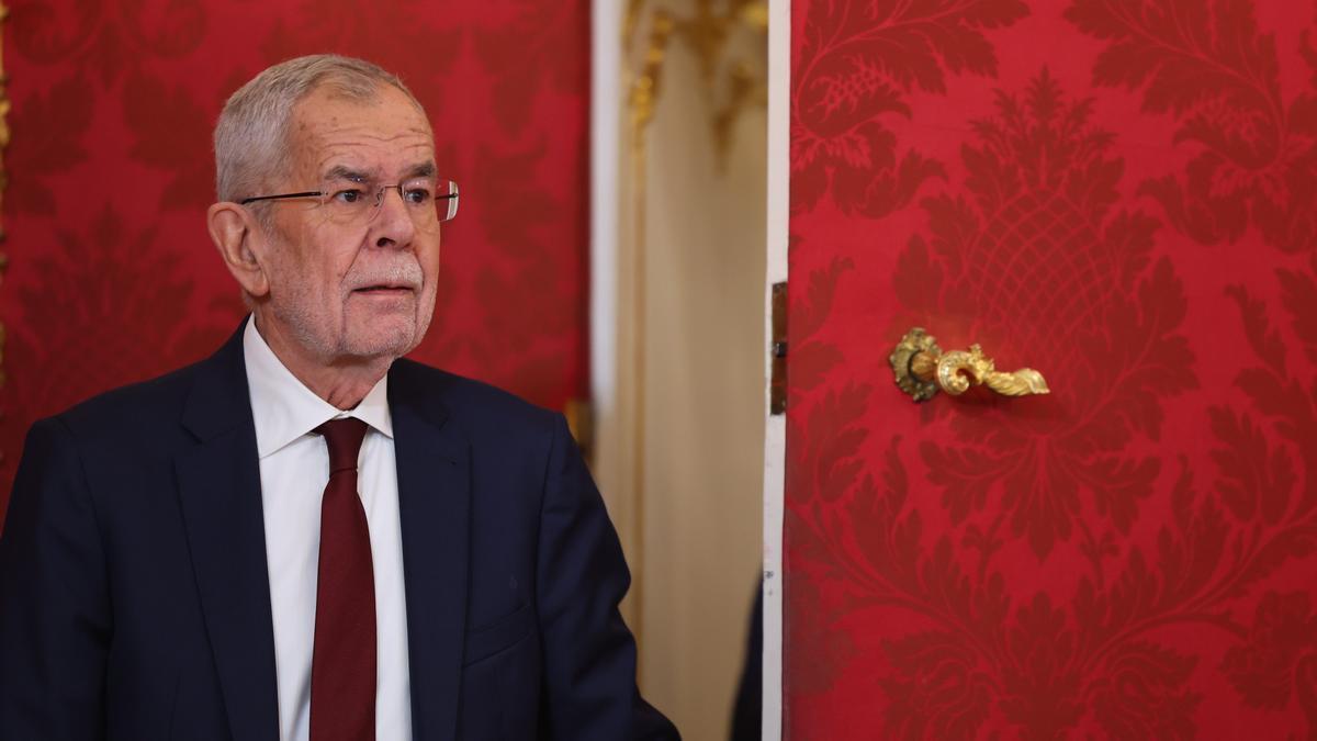 El presidente de Austria, el progresista Alexander Van der Bellen, ayer en su comparecencia ante la prensa