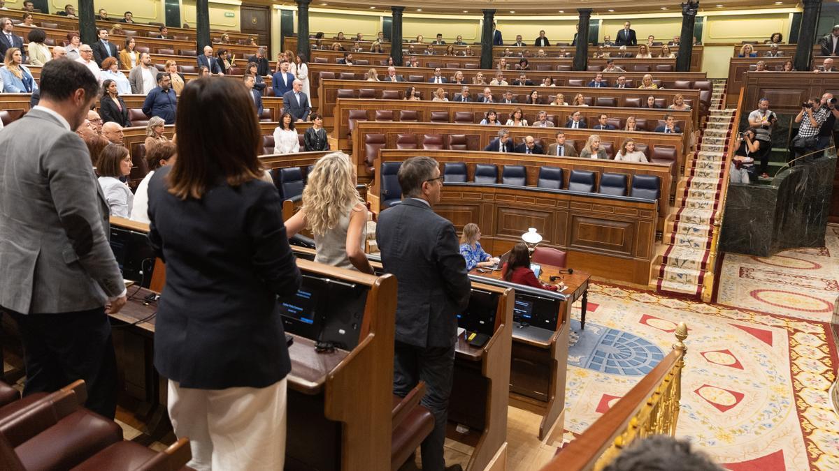 Inicio de la sesión de ayer en el Congreso de los Diputados.