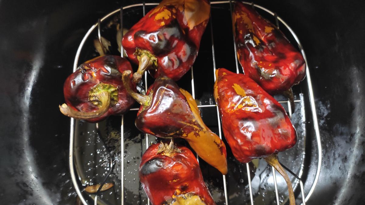 Pimientos rojos, en la freidora de aire