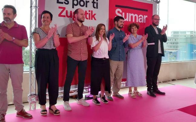 Acto de Sumar ayer en un hotel de Santurtzi.