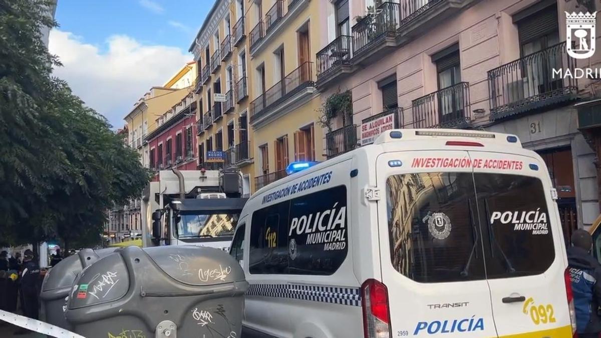 La Policía Municipal de Madrid en el lugar del atropello.