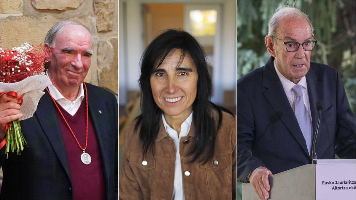 De izquierda a derecha: Iribar, Balluerka y Garaikoetxea.