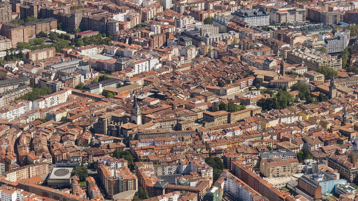 Vista aérea del centro de Vitoria