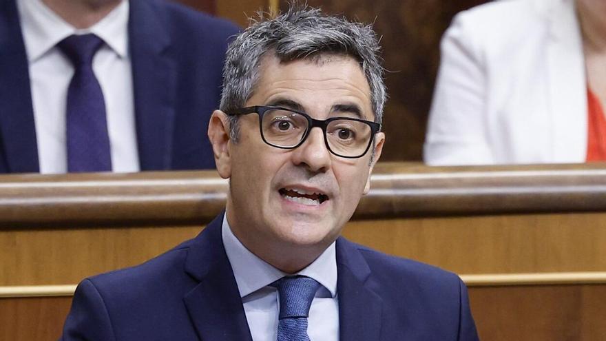 Félix Bolaños, interviene durante la sesión de control al Gobierno en el Congreso de los Diputados, este miércoles.