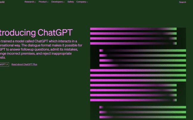 Página web de ChatGPT.