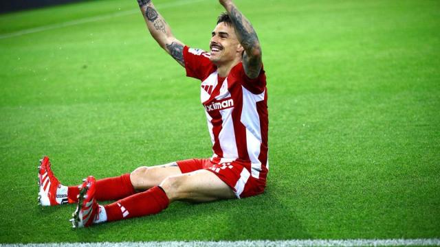 Dani García, celebrando un triunfo con el Olympiacos. / N.G. Dani García, celebrando un triunfo con el Olympiacos.