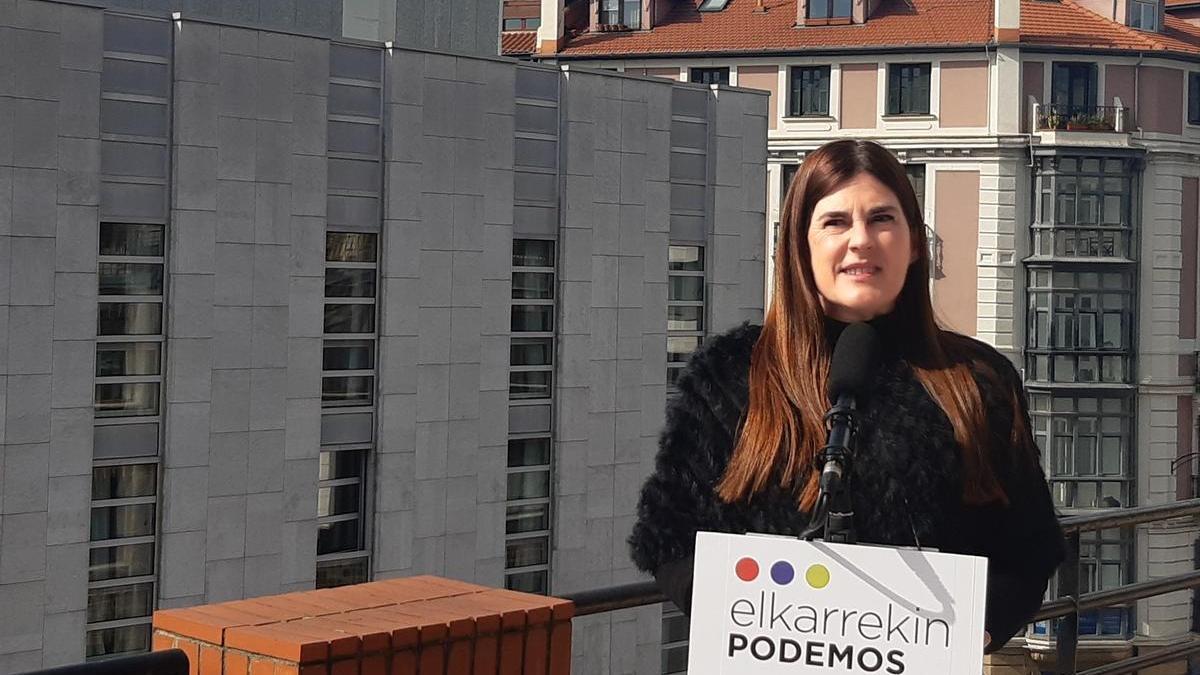 La candidata a lehendakari de Elkarrekin Podemos, Miren Gorrotxategi.