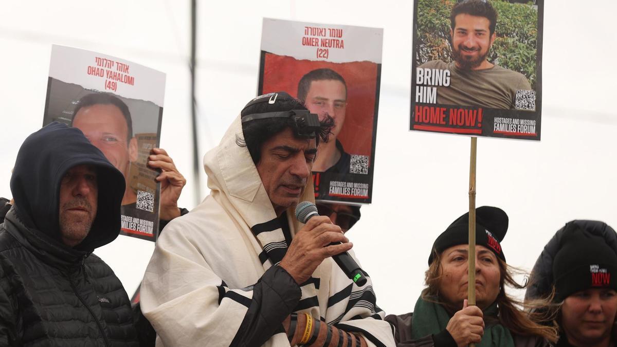 Manifestación de familiares de rehenes israelíes