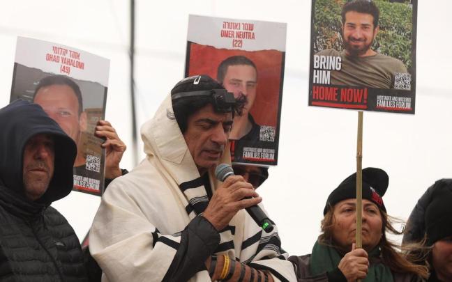 Manifestación de familiares de rehenes israelíes