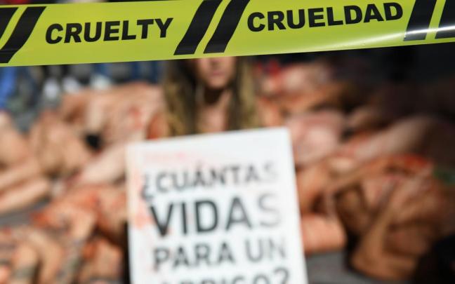 Protesta contra la industria peletera ‘Sin Piel 2022’.