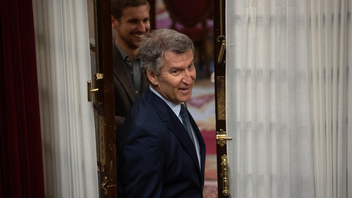 El presidente del PP, Alberto Núñez Feijóo, en el Congreso de los Diputados