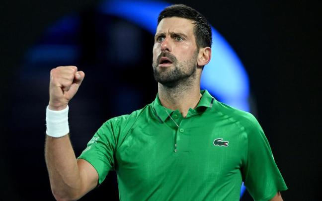 Djokovic celebra uno de los puntos durante las semifinales.