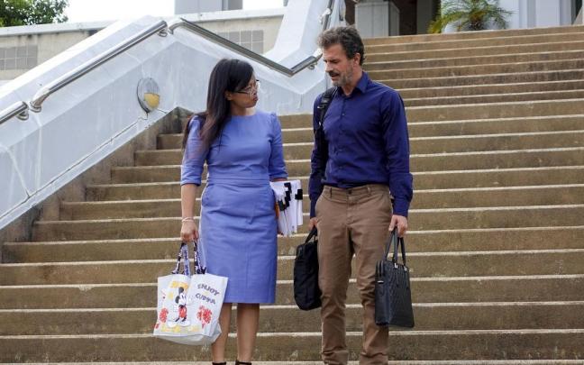 Rodolfo Sancho, padre de Daniel Sancho, a la salida de la segunda jornada del juicio.