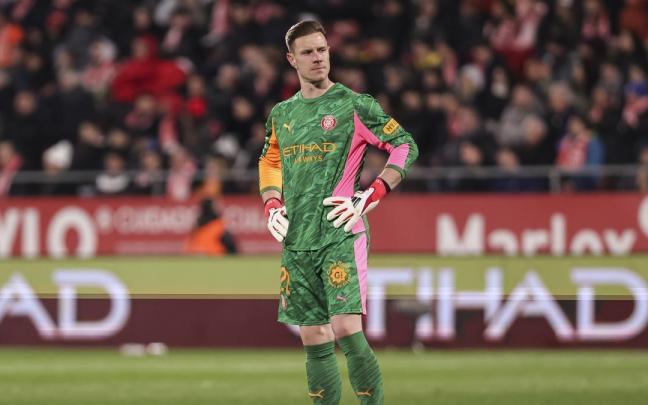 Ter Stegen en su debut con el Girona frente al Getafe.