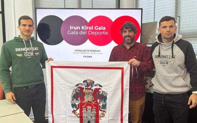 Patrick Laqueche, Borja Olazabal y Asier Landart en la rueda de prensa que ha tenido lugar esta mañana.