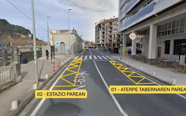 Rcreacion de las paradas de autobuses que entrarán en servicio a partir del miércoles.