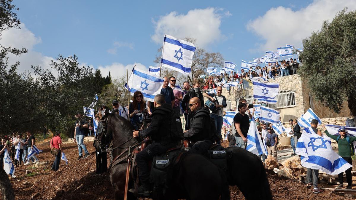 Protestas en Jerusalén contra la polémica reforma judicial de Netanyahu.