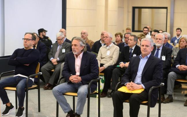 Álvaro Pérez "El Bigotes", Francisco Correa y Pablo Crespo en el juicio de Gürtel en Valencia.
