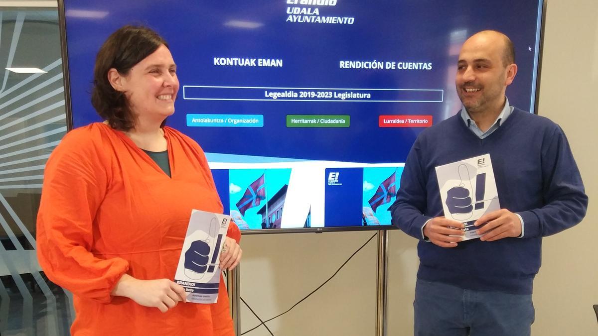 Aitziber Oliban y Jorge González, ayer en la rendición de cuentas.