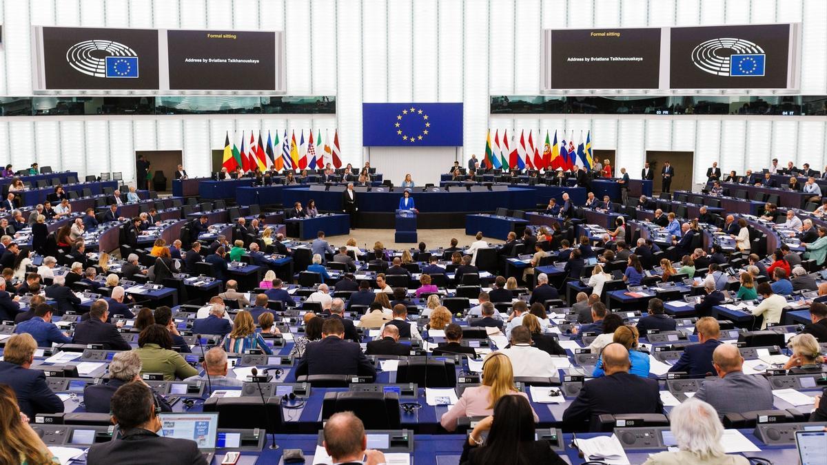 Imagen del pleno en el Parlamento Europeo, en Estrasburgo, Francia