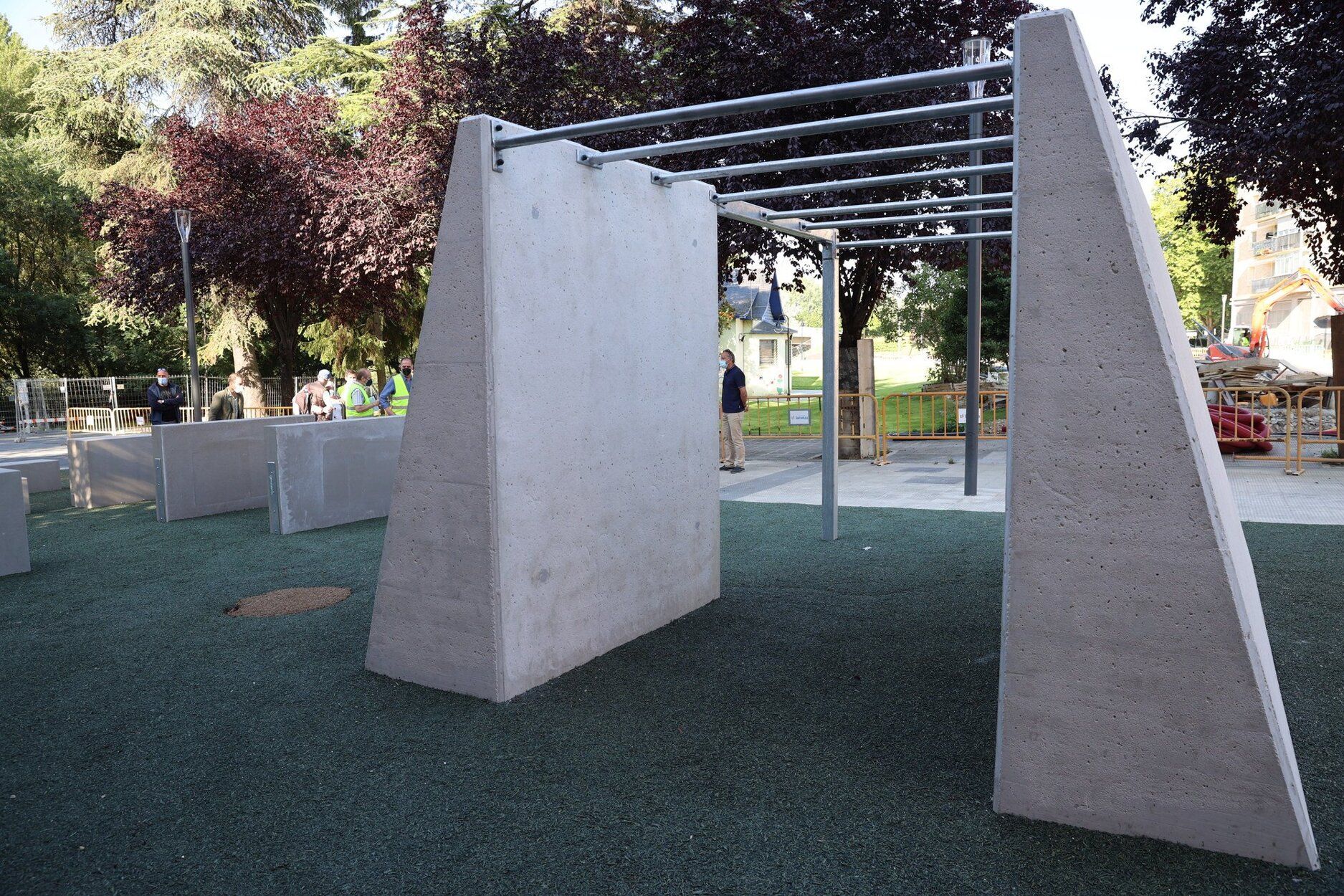 Zona de parkour en el parque de San Jorge en Pamplona.