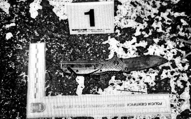 Navaja con la que fue asesinado Alfredo Ogando Uceta.