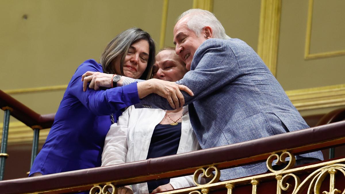 El exalcalde de Caracas Antonio Ledezma, ayer en el Congreso de los Diputados.