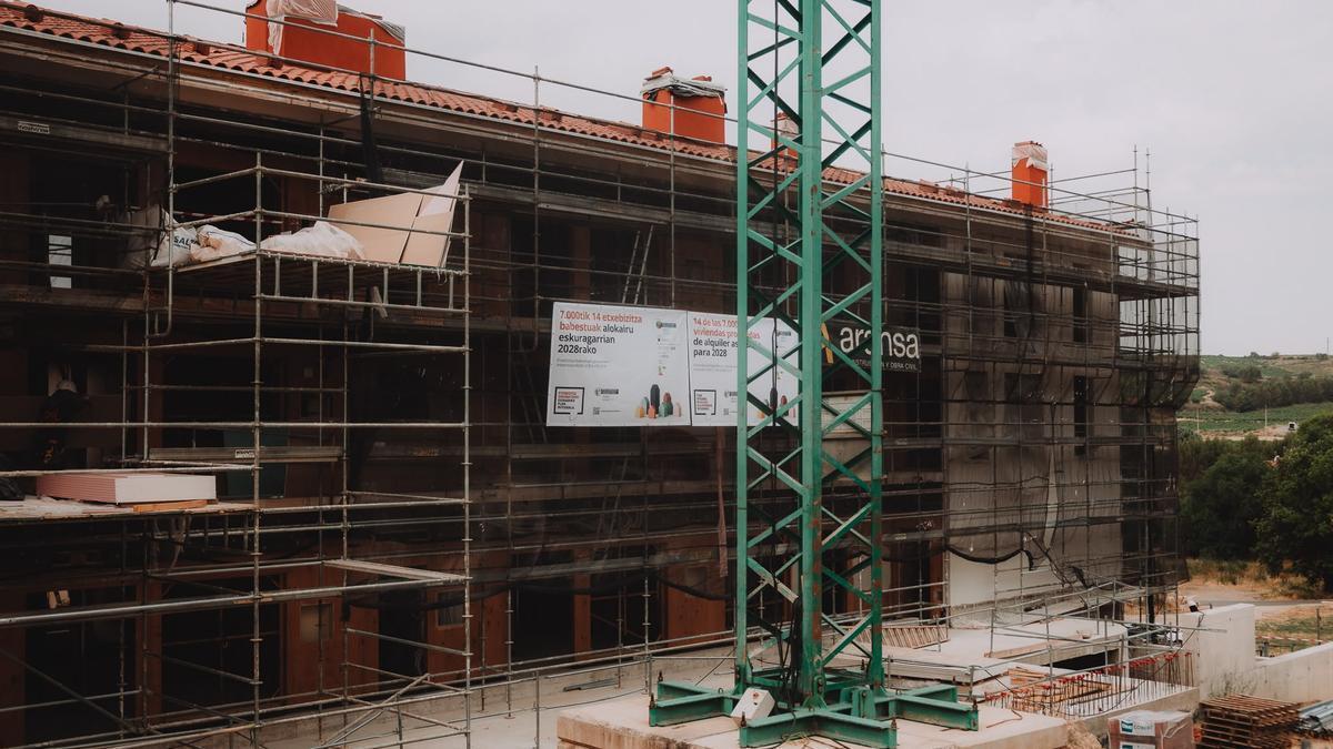 La construcción de las 14 VPO en alquiler en Elciego va muy avanzada