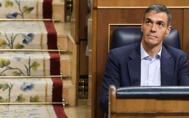 El presidente del Gobierno español, Pedro Sánchez, durante una sesión de control al Gobierno.