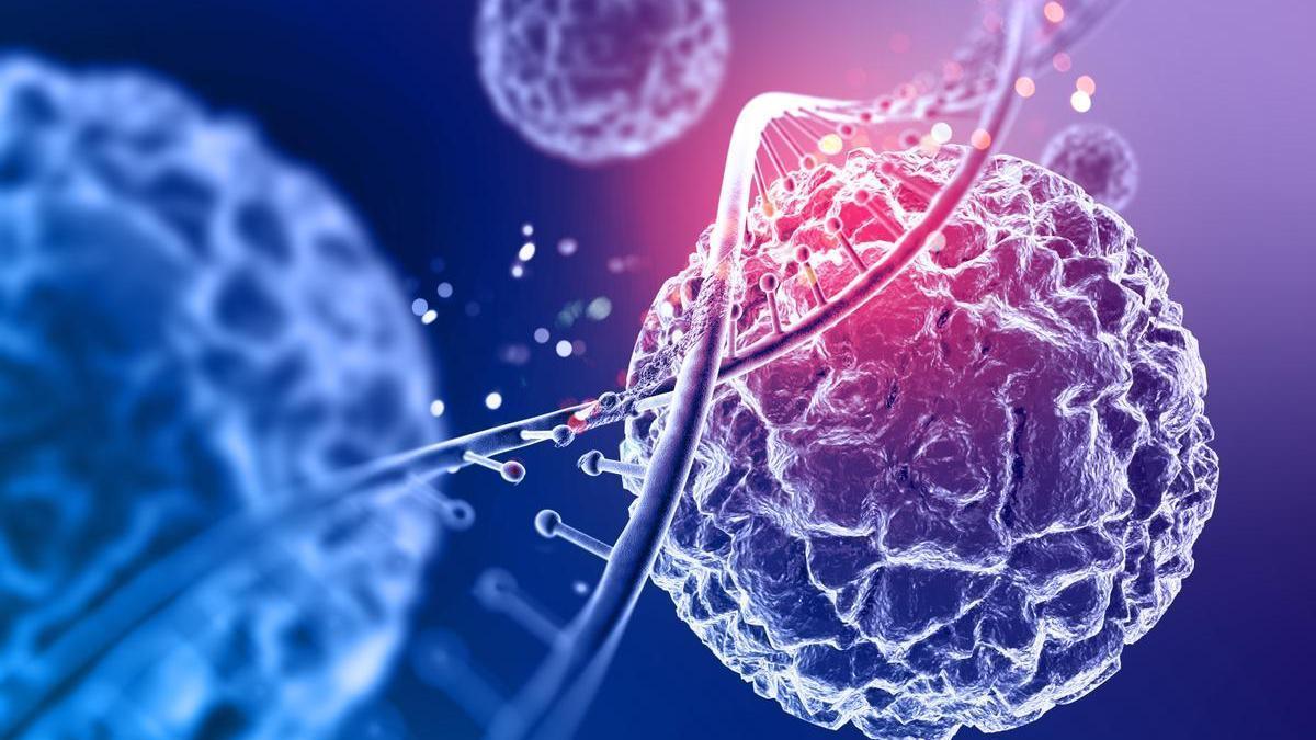 Imagen ADN y células víricas