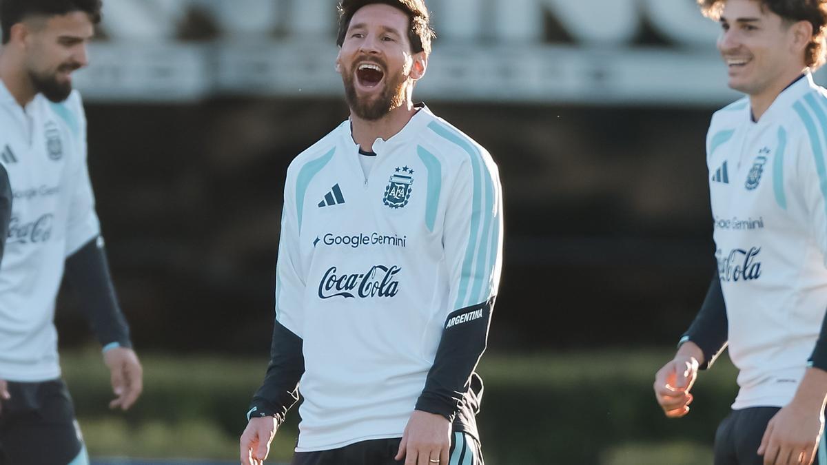 Leo Messi, en su último entrenamiento con la selección argentina