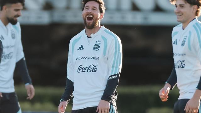 Leo Messi, en su último entrenamiento con la selección argentina