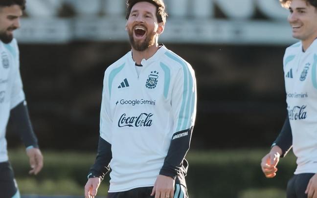Leo Messi, en su último entrenamiento con la selección argentina