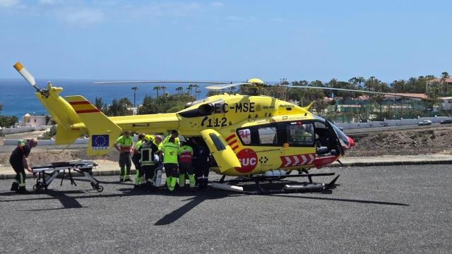 Helicóptero medicalizado en un rescate en Fuerteventura.
