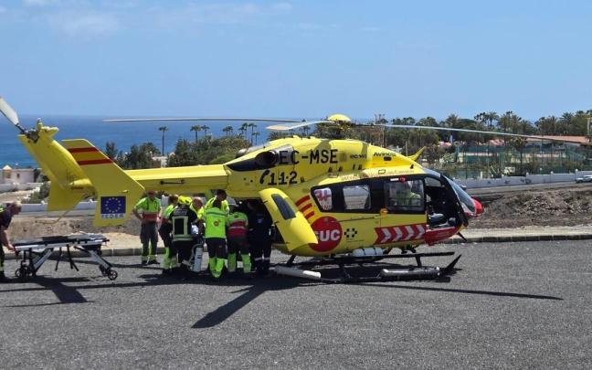 Helicóptero medicalizado en un rescate en Fuerteventura.