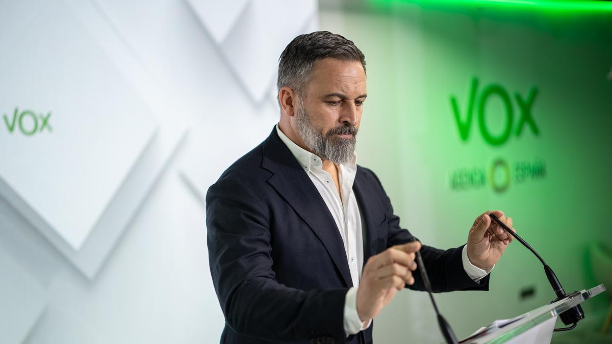 El presidente de Vox, Santiago Abascal