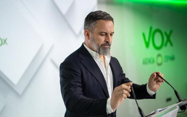 El presidente de Vox, Santiago Abascal