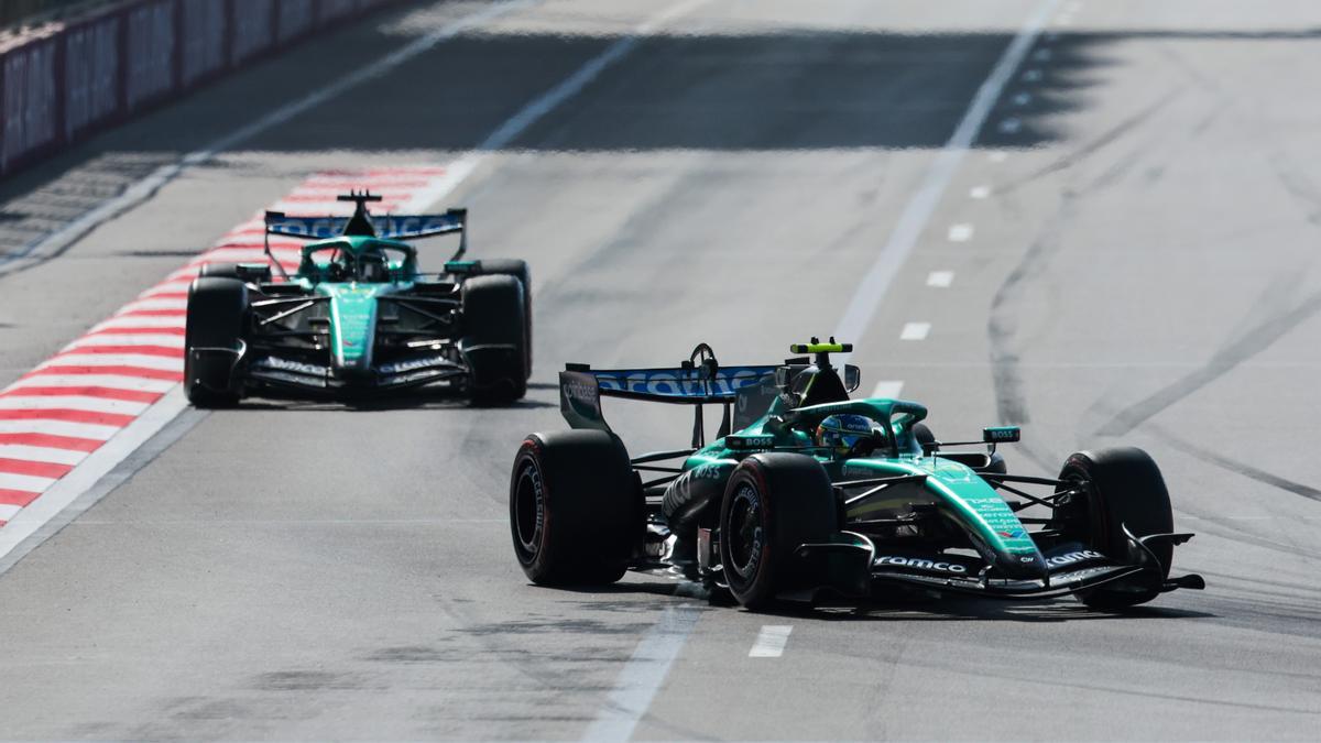 Los Aston Martin, en el marco del pasado Gran Premio de Azerbaiyán.