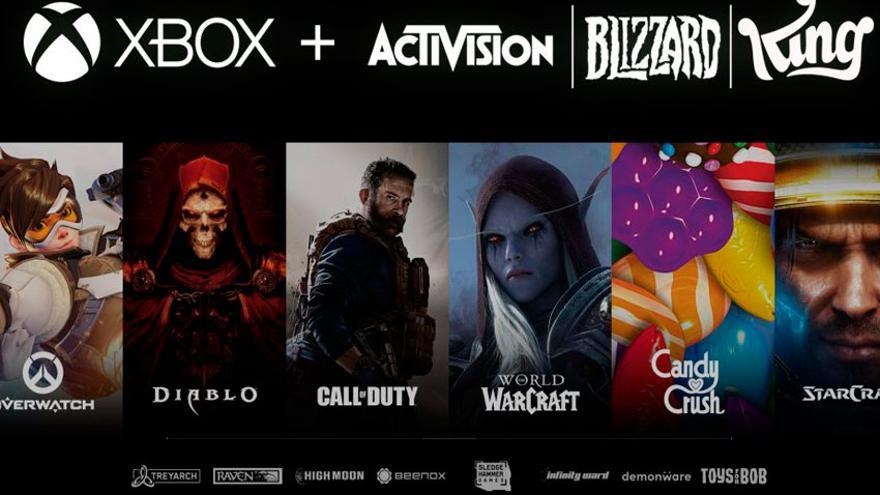 Algunos de los títulos que pasarán a ser propiedad de Microsoft tras la compra de Activision Blizzard.