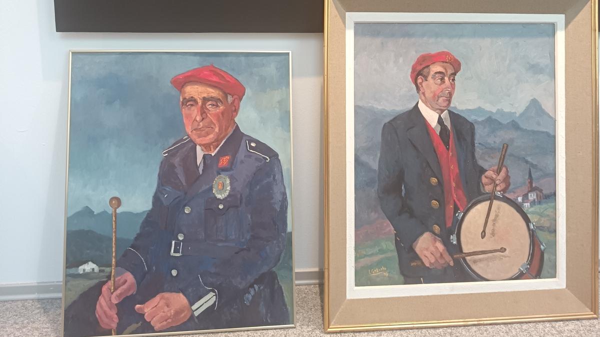 Retratos que Galarta dedicó a José Manuel Arriola y Jaime Zubialdea.