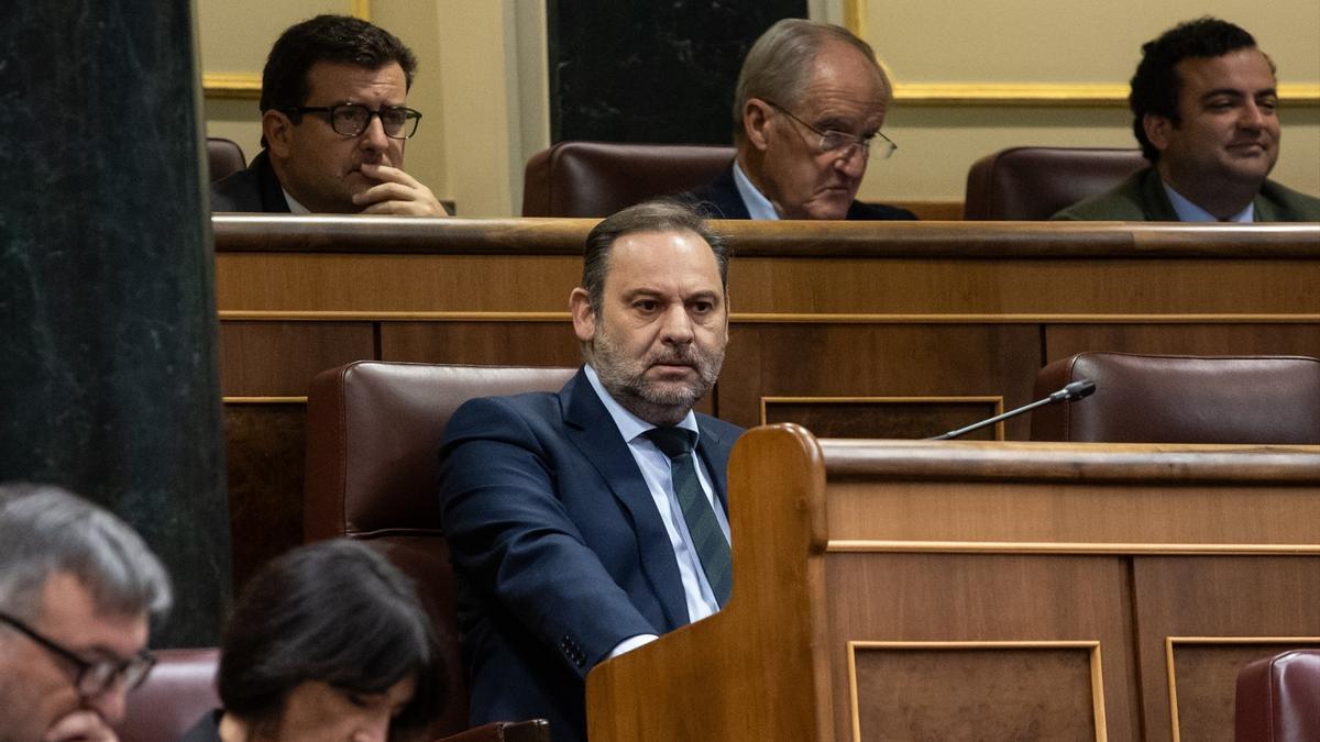 El diputado del Grupo Mixto y exministro de Transportes José Luis Ábalos, en el Congreso.