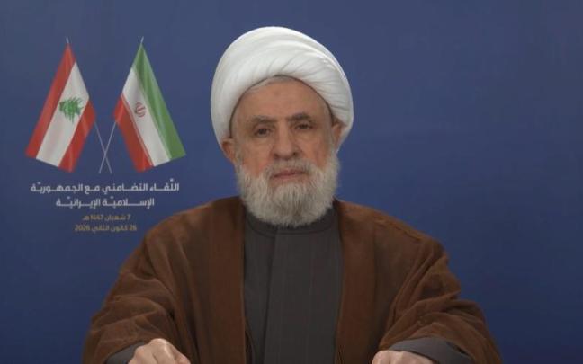 El secretario general de Hezbolá, Sheij Naim Qassem