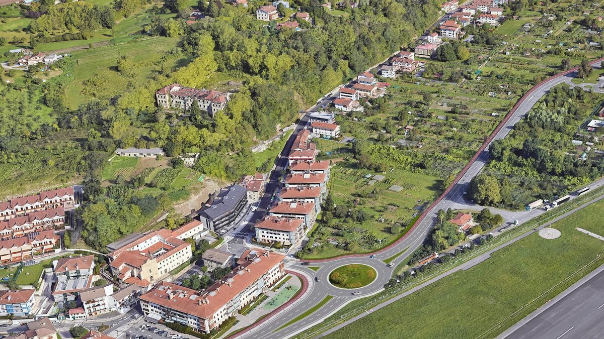 Imagen del proyecto de la rotonda de Amutalde y el bidegorri de esta zona hasta Alameda.