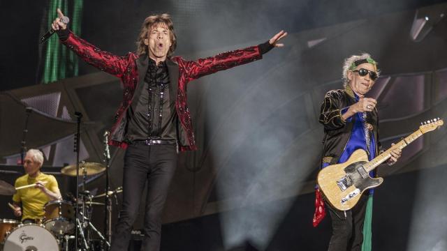 Mick Jagger y Keith Richards, durante el concierto de los Rolling Stones en Madrid.