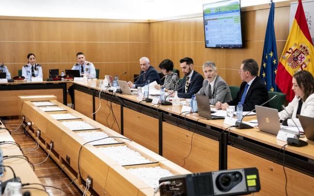 Marlaska durante una reunión con los responsables de la lucha contra la violencia de género de las Fuerzas de Seguridad del Estado.